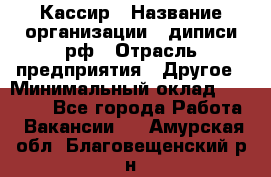 Кассир › Название организации ­ диписи.рф › Отрасль предприятия ­ Другое › Минимальный оклад ­ 30 000 - Все города Работа » Вакансии   . Амурская обл.,Благовещенский р-н